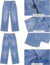 luvamia FleXcLusive Wide Leg Jeans for Women Trendy High Waisted Stretchy Denim Pants Wide Leg Pants, High Rise, 29.5" Inseam, 90s, Baggy Straight Leg Jeans, Stretch, Button Front, Western Denim Outfit for Women