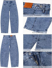luvamia FleXcLusive Barrel Jeans Women Trendy High Waisted Wide Leg Baggy Denim Pants Adjustable Back Cinched Waist, Front Seam Jeans, Ankle Length, Stretchy Jeans for Women, 28 Inch Inseam, Casual Fall Outfit
