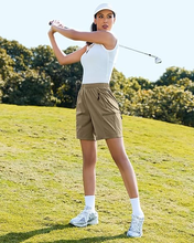 luvamia Hiking Shorts for Women Cargo Pull On Elastic Waist Lightweight Quick Dry Summer Sport Golf 7 Inch Inseam Shorts