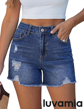 luvamia FleXclusive Jean Shorts for Women Trendy High Waisted Ripped Distressed Raw Hem Stretchy Denim Shorts Country Concert Outfit