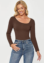 LUVAMIA Fitted Long Sleeve Slim Women Y2K Shirts Raglan Mega Stretch Top Blouses