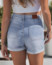 luvamia FleXclusive Jean Shorts for Women High Waisted Cuffed Stretchy Denim Shorts