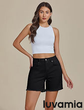 Luvamia Women's Casual Denim Walkshorts Summer Straight