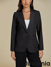 LUVAMIA Women's Classic Button Blazer Single Jacket Coat Long Sleeve