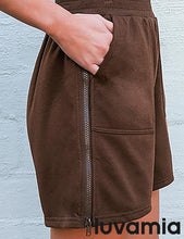 LUVAMIA Women's High Waist Elastic Waistband Shorts Regular Comfort Silhouette