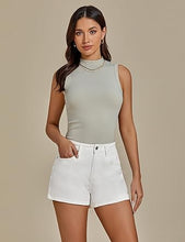 LUVAMIA Women's Comfort High Waisted Mega Stretchable Jean Shorts