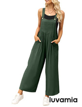 luvamia Jumpsuits for Women Casual Loose Wide Leg Boho Overall Jumpsuit Baggy Summer Outfits with Pockets Bib Overalls