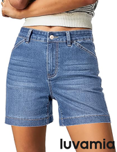 luvamia FleXclusive Jean Shorts for Women High Waisted Trendy Stretchy Denim Shorts 5 Inch Inseam Summer Casual Jorts with Pockets