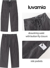 luvamia FleXclusive Barrel Jeans for Women Trendy Wide Leg High Rise Baggy Pull On Elastic Waist Button Fly Drawstring Denim Pants