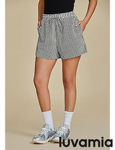 LUVAMIA Women's Casual Drawstring Relaxed Fit Belted Shorts