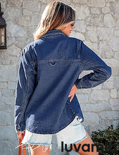 LUVAMIA Women's Relaxed Fit  Denim Slim Regular Pocket Jean Jacket Coat