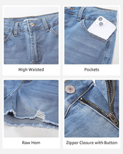 luvamia FleXclusive Jean Shorts for Women Trendy High Waisted Ripped Distressed Raw Hem Stretchy Denim Shorts Country Concert Outfit