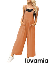 luvamia Jumpsuits for Women Casual Loose Wide Leg Boho Overall Jumpsuit Baggy Summer Outfits with Pockets Bib Overalls