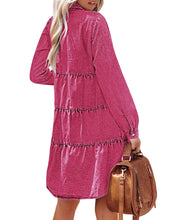 luvamia Denim Dress for Women Babydoll Flowy Cute Jean Shirt Dresses Long Sleeves