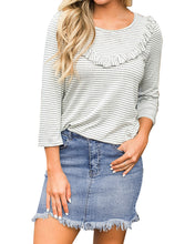 luvamia Women's Casual Mid Waisted Washed Frayed Pockets Denim Jean Short Skirt
