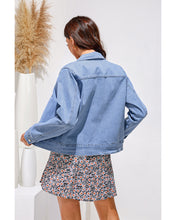 luvamia Jean Jacket Women Fashion Dressy Casual Long Sleeve Stretchy Denim Jackets Western Shacket Jacket with Pockets