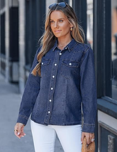 luvamia FleXclusive Denim Shirts for Women Long Sleeve Button Down Chambray Relaxed Fit Western Jean Shirts Casual Collared Jean Top