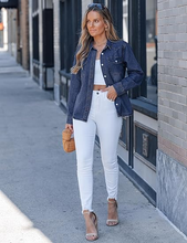 luvamia FleXclusive Denim Shirts for Women Long Sleeve Button Down Chambray Relaxed Fit Western Jean Shirts Casual Collared Jean Top