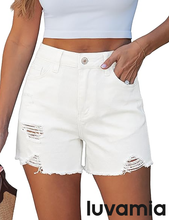 luvamia FleXclusive Jean Shorts for Women Trendy High Waisted Ripped Distressed Raw Hem Stretchy Denim Shorts Country Concert Outfit