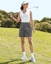 luvamia Hiking Shorts for Women Cargo Pull On Elastic Waist Lightweight Quick Dry Summer Sport Golf 7 Inch Inseam Shorts