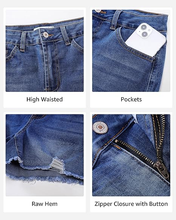 luvamia FleXclusive Jean Shorts for Women Trendy High Waisted Ripped Distressed Raw Hem Stretchy Denim Shorts Country Concert Outfit