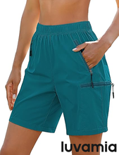 luvamia Hiking Shorts for Women Cargo Pull On Elastic Waist Lightweight Quick Dry Summer Sport Golf 7 Inch Inseam Shorts