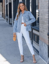 luvamia FleXclusive Denim Shirts for Women Long Sleeve Button Down Chambray Relaxed Fit Western Jean Shirts Casual Collared Jean Top
