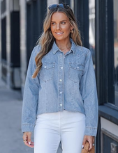 luvamia FleXclusive Denim Shirts for Women Long Sleeve Button Down Chambray Relaxed Fit Western Jean Shirts Casual Collared Jean Top