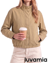 luvamia Jean Jacket Women Funnel Neck Zip Up Oversized Casual Denim Jackets Long Sleeve Short Jackets for Women, Elastic Hem Detail, Side Slant Pockets, Drop Shoulder, No Stretch, Western Fall Outfits