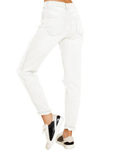 luvamia Women's Casual Ripped Jeans Elastic Waist Slim Boyfriend Jeans Denim Pants