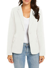 luvamia Women's Long Sleeve Formal Notch Lapel Button Down Blazer Pockets Jacket