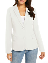 luvamia Women's Long Sleeve Formal Notch Lapel Button Down Blazer Pockets Jacket