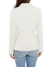 luvamia Women's Long Sleeve Formal Notch Lapel Button Down Blazer Pockets Jacket