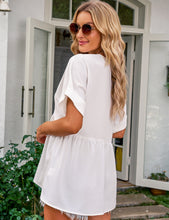 luvamia Blouses for Women Dressy Casual Babydoll Flowy Tops V Neck Tunic Tops Loose Fit Batwing Sleeves Summer