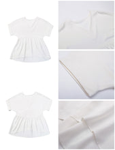 luvamia Blouses for Women Dressy Casual Babydoll Flowy Tops V Neck Tunic Tops Loose Fit Batwing Sleeves Summer