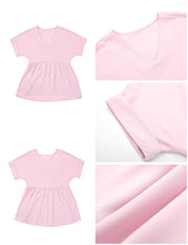 luvamia Blouses for Women Dressy Casual Babydoll Flowy Tops V Neck Tunic Tops Loose Fit Batwing Sleeves Summer