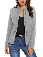 luvamia Women's Open Front Long Sleeves Work Blazer Casual Buttons Jacket Suit