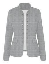 luvamia Women's Open Front Long Sleeves Work Blazer Casual Buttons Jacket Suit
