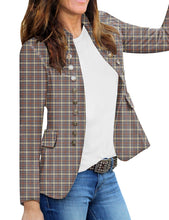 luvamia Women's Open Front Long Sleeves Work Blazer Casual Buttons Jacket Suit