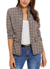 luvamia Women's Open Front Long Sleeves Work Blazer Casual Buttons Jacket Suit