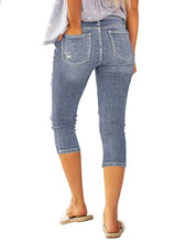 luvamia Womens Capri Jeans for Women High Waisted Skinny Ripped Jean Denim Pants
