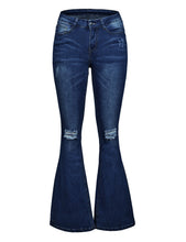 luvamia Women's Ripped Flare Bell Bottom Jeans Pants Retro Wide Leg Denim Pants