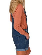 luvamia Women's Casual Adjustable Strap Cuffed Hem Denim Bib Overalls Shorts Romper
