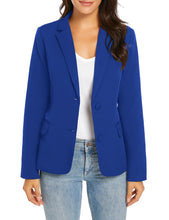 luvamia Women's Long Sleeve Formal Notch Lapel Button Down Blazer Pockets Jacket