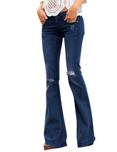luvamia Women's Ripped Flare Bell Bottom Jeans Pants Retro Wide Leg Denim Pants