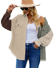 luvamia Womens Shacket Jacket Oversized Corduroy Button Down Shirt Long Sleeve Tops