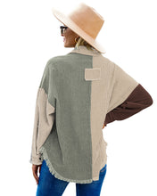luvamia Womens Shacket Jacket Oversized Corduroy Button Down Shirt Long Sleeve Tops