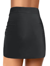 luvamia Women's Pleated Swim Skirt Mid Waist Swimsuit Bottom Swimwear