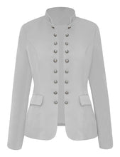luvamia Women's Open Front Long Sleeves Work Blazer Casual Buttons Jacket Suit