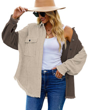 luvamia Womens Shacket Jacket Oversized Corduroy Button Down Shirt Long Sleeve Tops